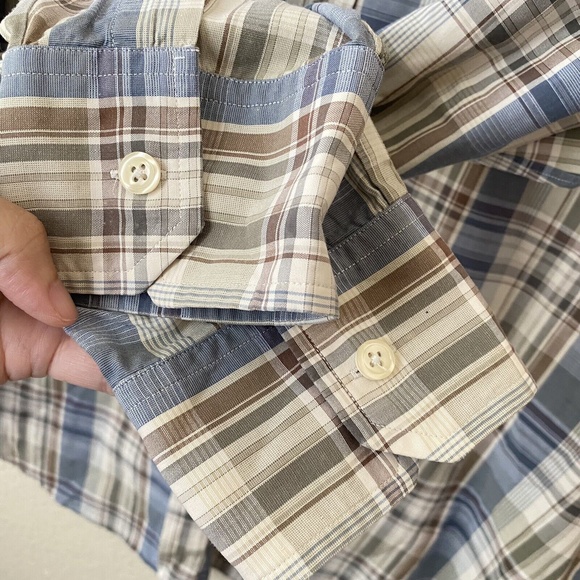 Vince Mens Long Sleeve Button Front Cotton Plaid Shirt Size Large - Picture 4 of 7